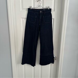 Zara Stylish Dark Denim Wide-Leg Women Jeans size 6